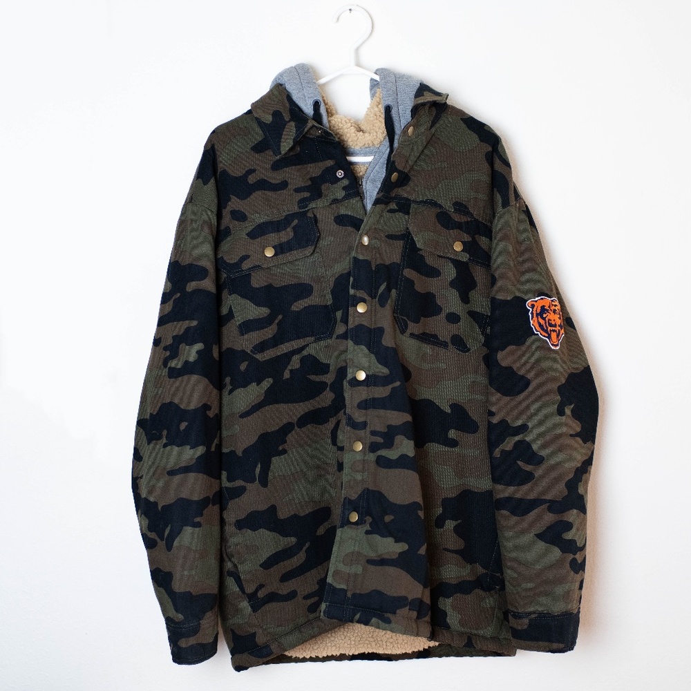 Men's NFL x Darius Rucker Collection Camo Chicago Bears Canvas Full-Zip Jacket